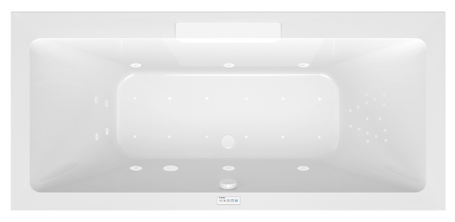 73836.101.6020 (60836) CASCATA hydromasážní vana, 185x85x45cm, kaskáda bílá, Highline Hydro-Air, bílá 73836.101.6020