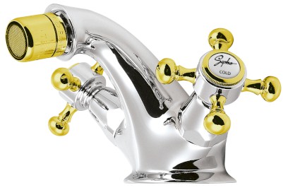 ANTEA stojánková bidetová baterie s výpustí, chrom/zlato 3182