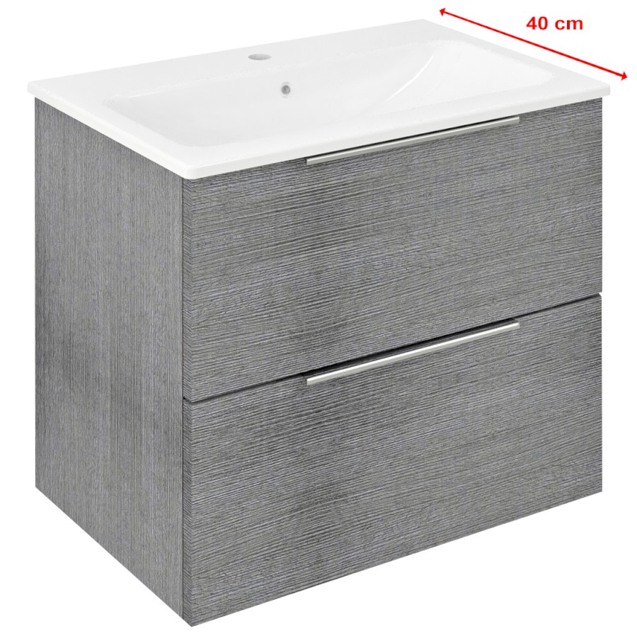 CIRASA umyvadlová skříňka 58x54x39cm, dub stříbrný CR592-1111