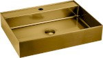 AURUM nerezové nástěnné umyvadlo, 55x42cm, včetně výpusti, zlato mat AU202