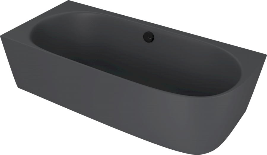 90191L.51 (57519) SUSSI L rohová stojící vana litý mramor 160x70x49,5cm, antracit mat 90191L.51