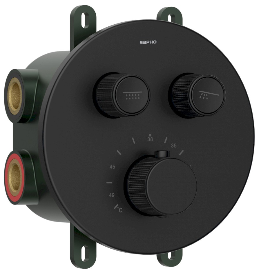 RP032B (53122) SMART SELECT podomítková sprchová termostatická baterie, box, 2 výstupy, černá mat RP032B