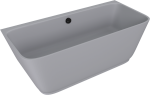SKYLLA nástěnná stojící vana litý mramor 170x75x60cm, šedá mat 72430.31
