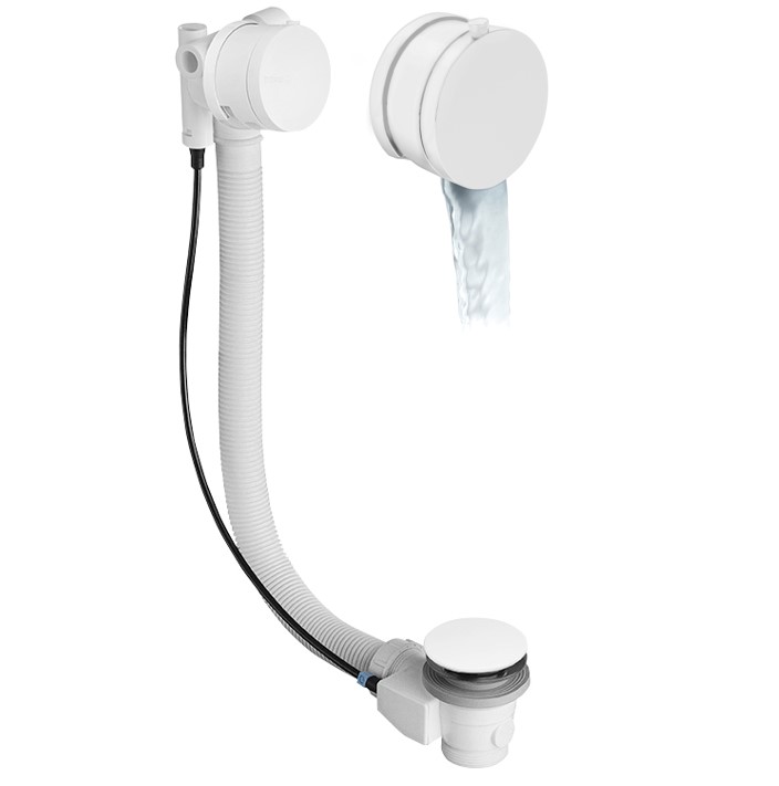 71684W (36327) Vanová souprava s napouštěním, bovden, délka 575mm, zátka 72mm, bílá 71684W