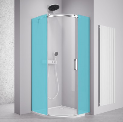 THRON KOMPONENT čtvrtkruhová sprchová zástěna 900x900mm, čiré sklo, levá TL2690A