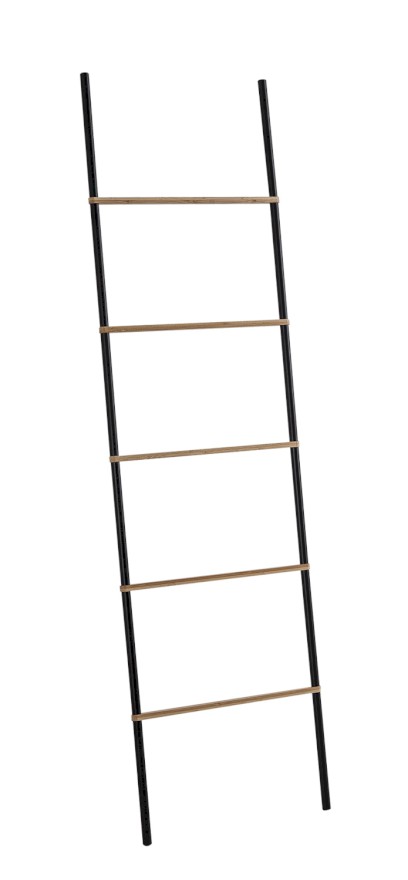 KENTA sušák ručníků na opření 450x1610x21mm, černá/bambus 303141