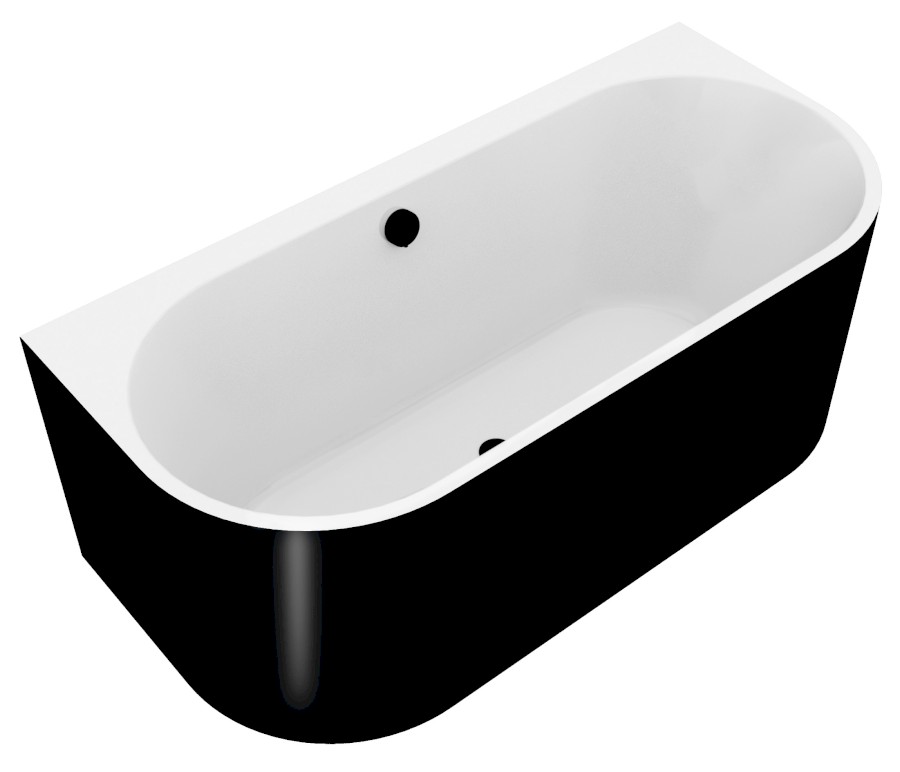 ASTRA DR MONOLITH nástěnná stojící vana 160x75x60cm, bílá/černá 34611MDRB