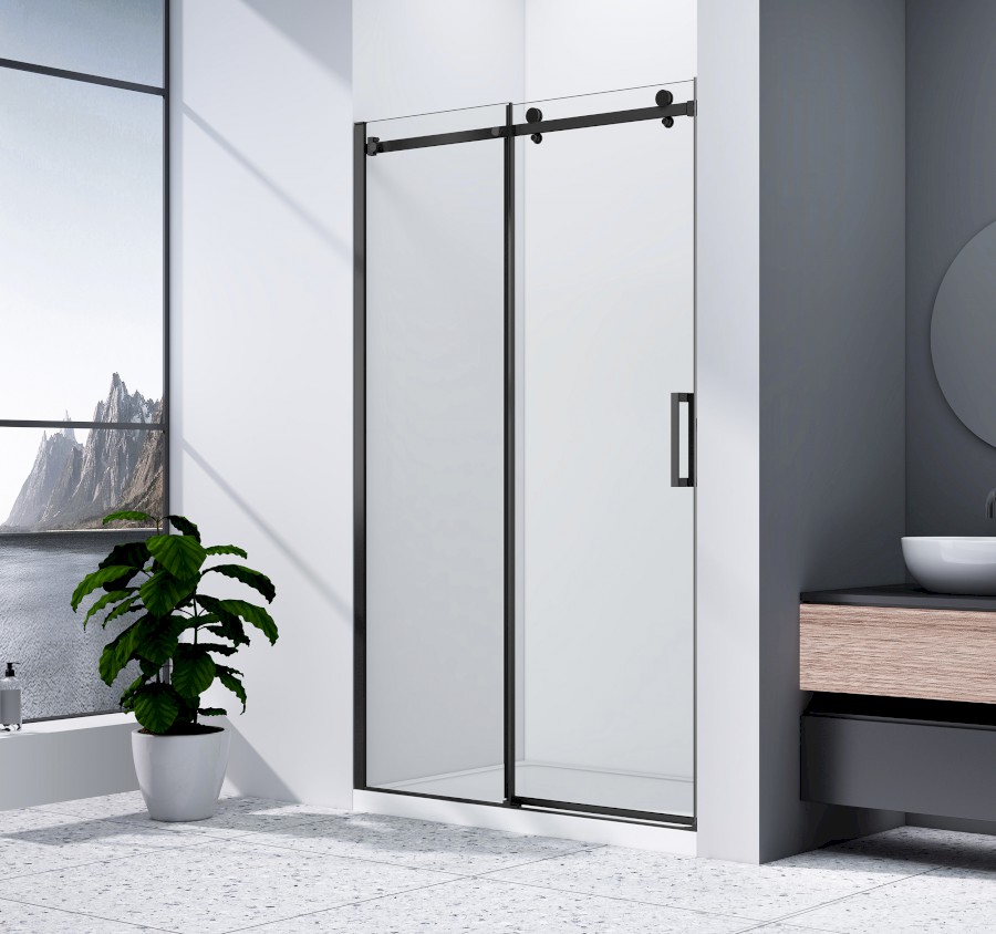 DRAGON BLACK sprchové dveře 1600mm, čiré sklo GD4616B