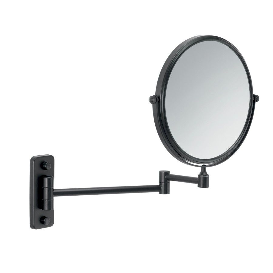 CO202414 (58949) GAIA kosmetické zrcátko závěsné, Ø 180mm, oboustranné, černá mat CO202414