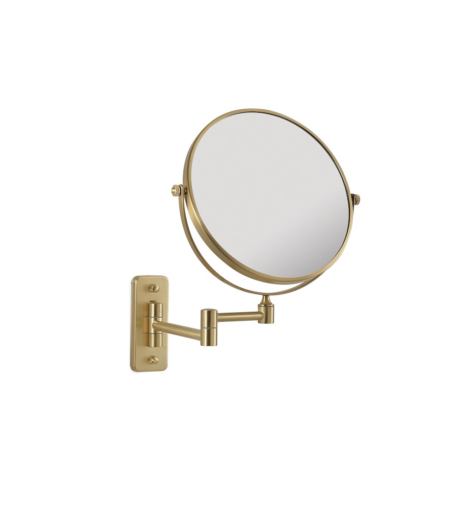 CO202488 (56399) GAIA kosmetické zrcátko závěsné, Ø 180mm, oboustranné, zlato mat CO202488