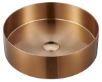 AURUM nerezové umyvadlo na desku, průměr 38cm, včetně výpusti, měď mat AU301