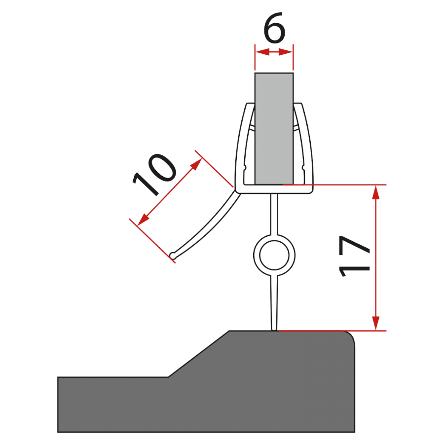 Spodní těsnění pro AQ6018 L/P (53 cm) NDAQ6018-01-2021