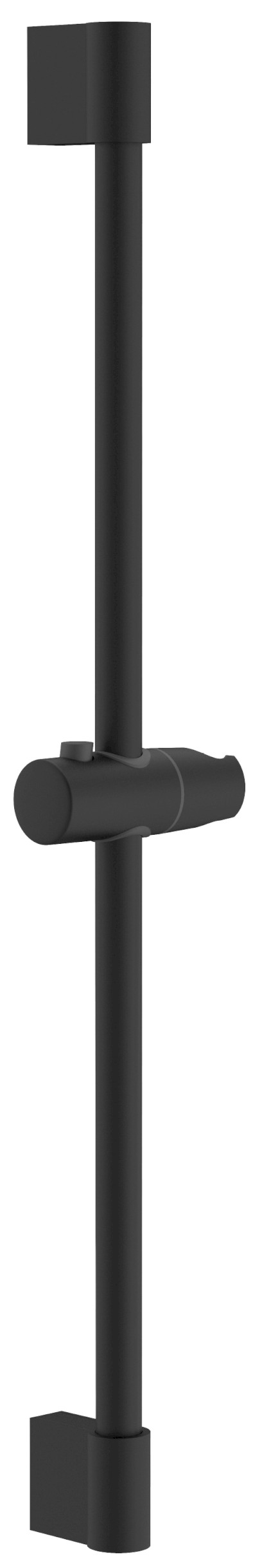 Sprchová tyč, posuvný držák, kulatá, 708mm, ABS/černá mat 1202-02B