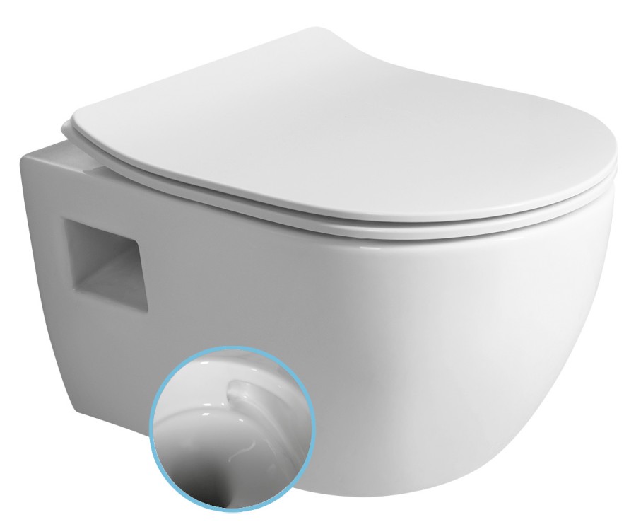 201.331.4 (61418) LUNA závěsná WC mísa, Vortex Rimless, 35,5x49cm, bílá 201.331.4