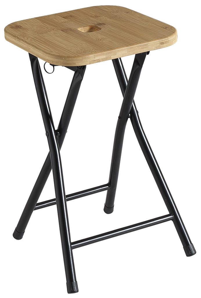 CO77 (57914) KENTA koupelnová stolička, 27x27cm, černá/bambus CO77