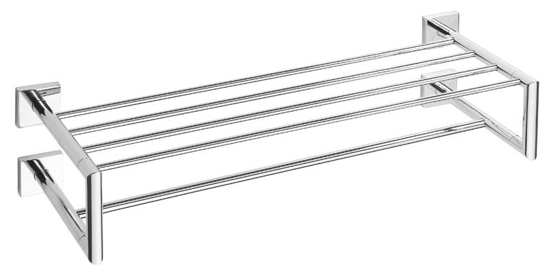 X-SQUARE polička na ručníky dvojitá s hrazdou 600x160x225mm, chrom XQ412