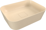 BANERA SQUARE umyvadlo na desku, litý mramor, 50x36cm, béžová mat 14596.81