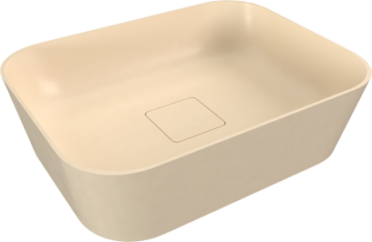 BANERA SQUARE umyvadlo na desku, litý mramor, 50x36cm, béžová mat 14596.81