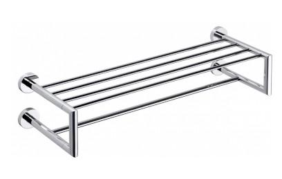 X-ROUND polička na ručníky dvojitá s hrazdou 600x160x225mm, chrom XR416