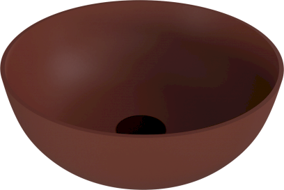 BANERA ROUND umyvadlo na desku, litý mramor, průměr 39cm, hnědá mat 14337.71