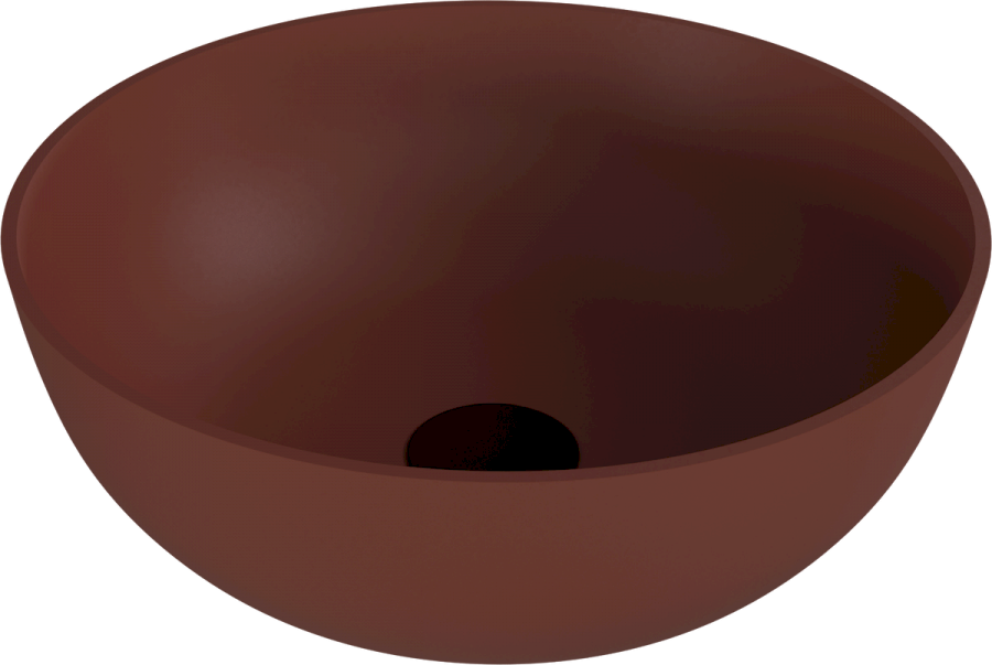 14337.71 (58401) BANERA ROUND umyvadlo na desku, litý mramor, průměr 39cm, hnědá mat 14337.71