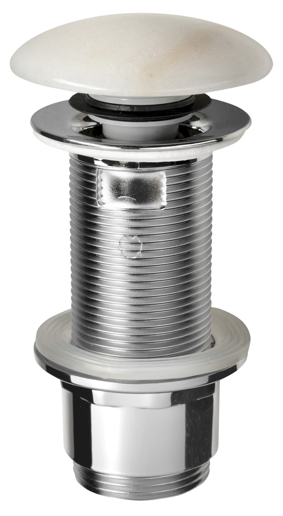 2401-921 (40883) BLOK umyvadlová výpust 5/4“, click-clack, zátka leštěný bílý mramor 2401-921