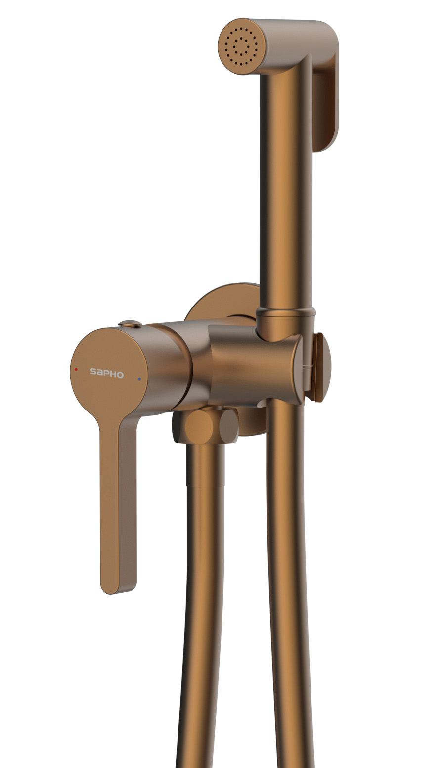 ICONIC podomítková bidetová baterie se Stop sprškou, kulatá, měď mat AF040PG