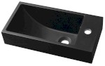 SM016B (52738) ARIANA umývátko, litý mramor, 50x25cm, baterie vpravo, černá mat SM016B