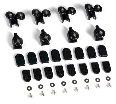 Set pojezdů 4ks horních a 4ks  spodních, černá SPBL04