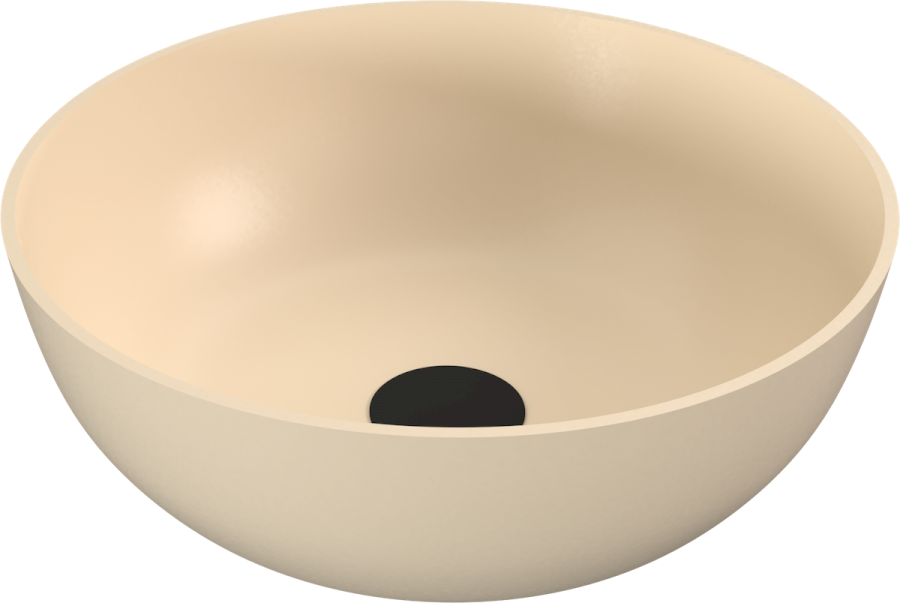 BANERA ROUND umyvadlo na desku, litý mramor, průměr 39cm, béžová mat 14337.81