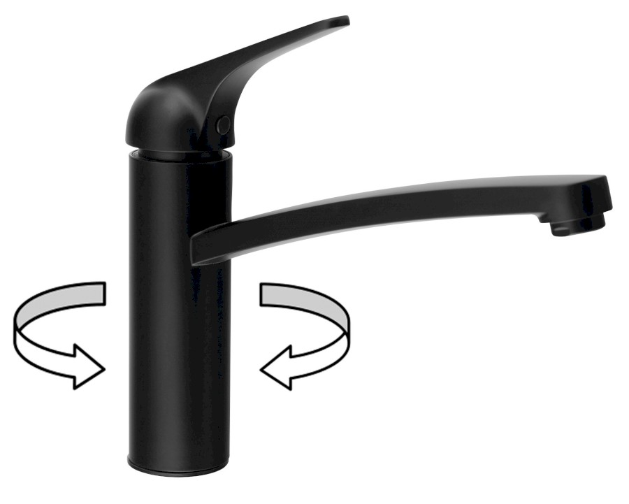 MJ125B (59618) LISON stojánková dřezová baterie, černá mat MJ125B