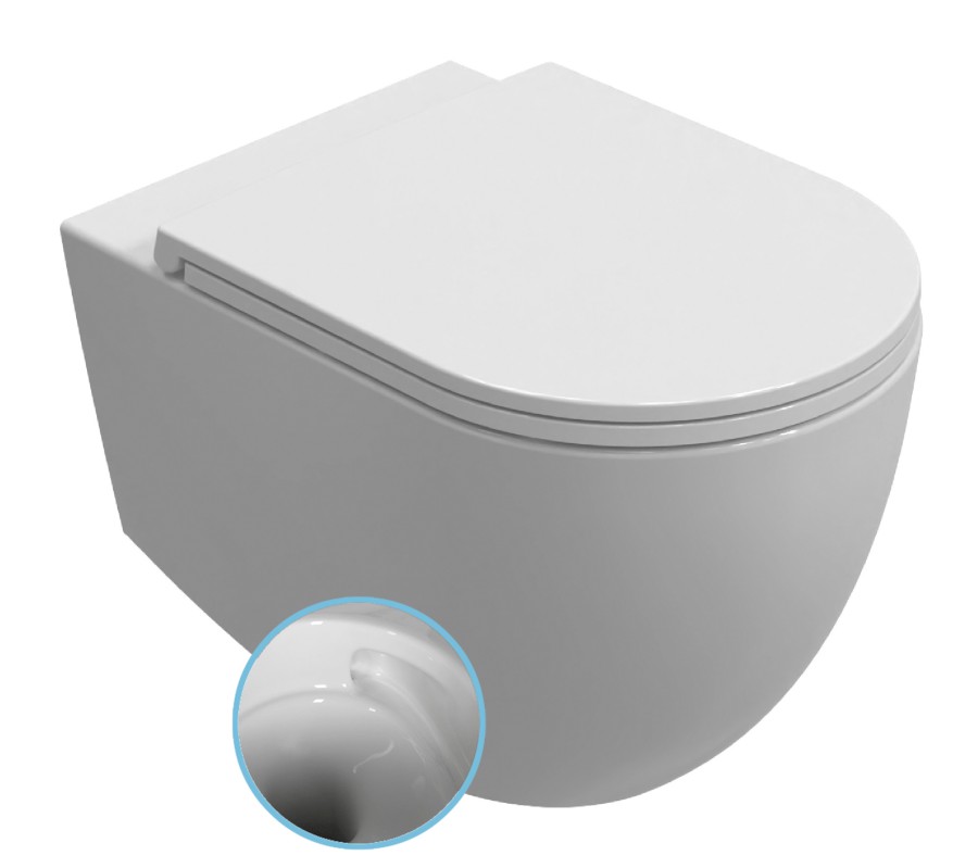 10NF02003 (61167) INFINITY závěsná WC mísa, Vortex Rimless, 36,5x53cm, bílá 10NF02003