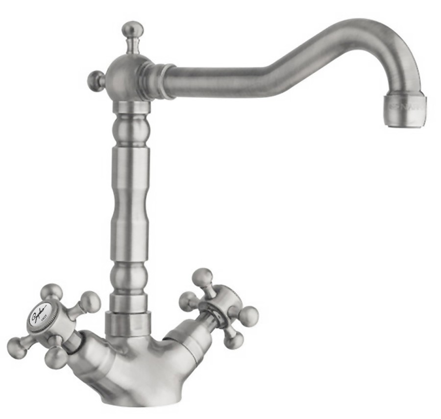 3128 (34779) ANTEA stojánková dřezová baterie s retro hubicí, nikl 3128