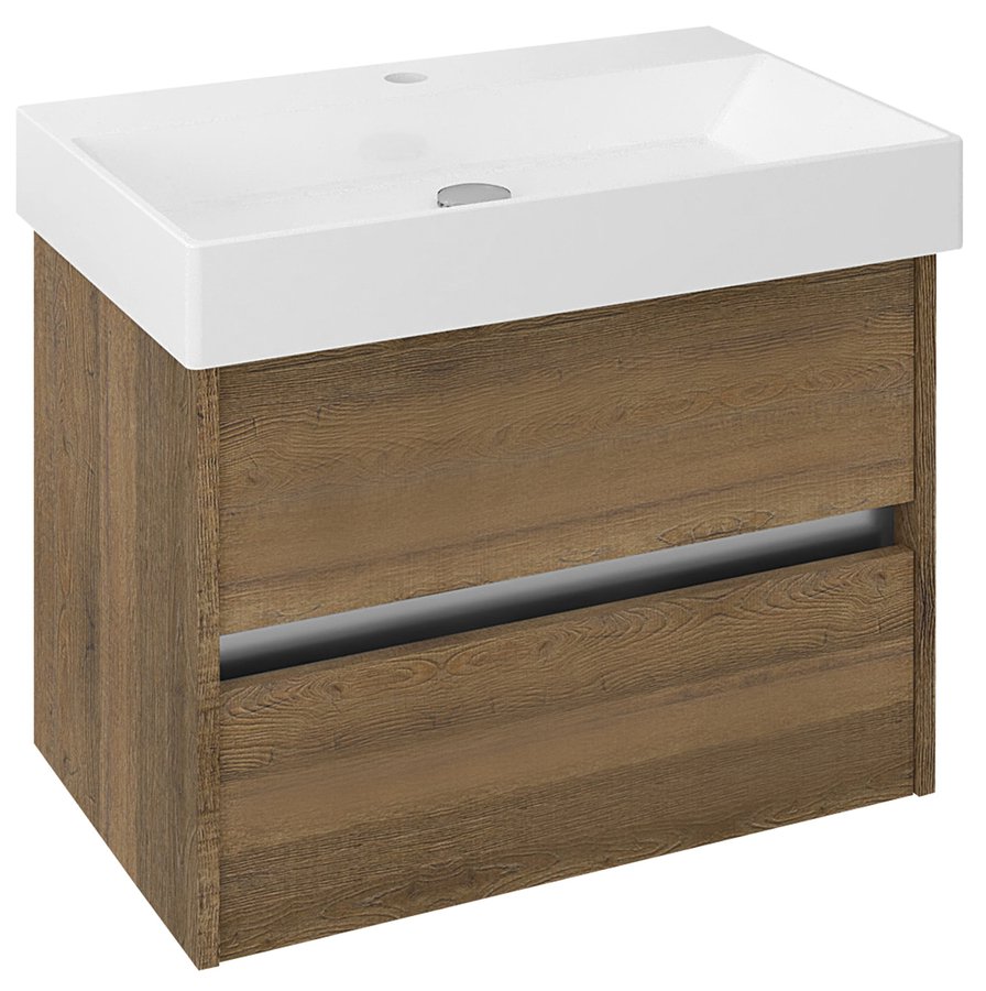 NIRONA umyvadlová skříňka 67x51,5x43 cm, dub Sherwood NR070-1515