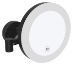 XR016B (56364) X-ROUND BLACK kosmetické zrcátko závěsné LED, Ø 200mm, černá mat XR016B