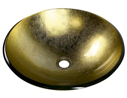 SHAY skleněné umyvadlo na desku Ø 42cm, zlatá 2501-22