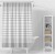 Sprchový závěs 180x180cm, vinyl, transparentní/bílá, pruhy ZV033