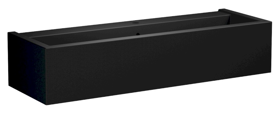 574231 (62073) KANAAL keramické umyvadlo 120x40cm, černá mat 574231