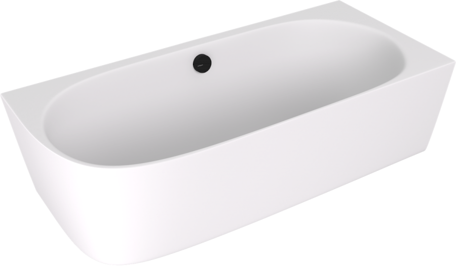 SUSSI R rohová stojící vana litý mramor 160x70x49,5cm, bílá mat 90191RMAT