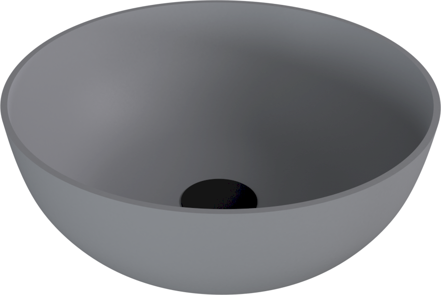 BANERA ROUND umyvadlo na desku, litý mramor, průměr 39cm, šedá mat 14337.31