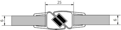 Sada dvou těsnění (magnet) na 6mm sklo, 2000mm M127