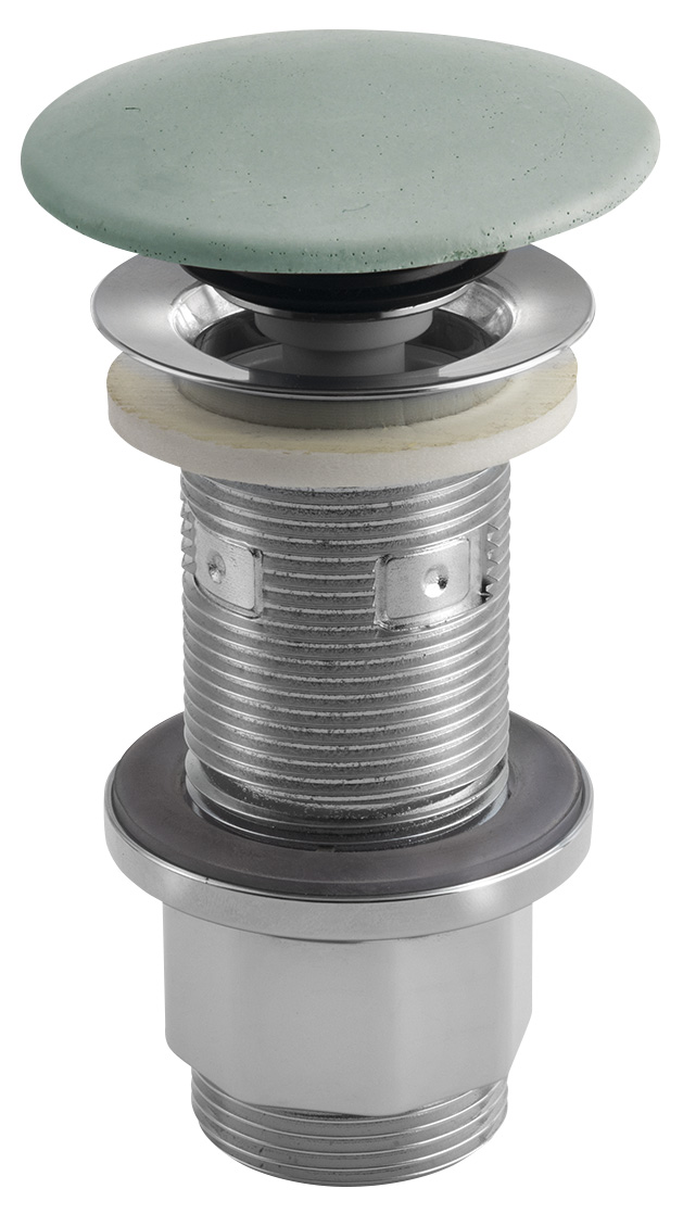 FG923 (55170) Umyvadlová výpust 5/4“, click-clack, betonová zátka, 10-80mm, zelená mat FG923