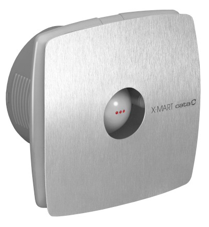 X-MART 10H koupelnový ventilátor axiální s automatem, 15W, potrubí 100mm, nerez mat 01044000
