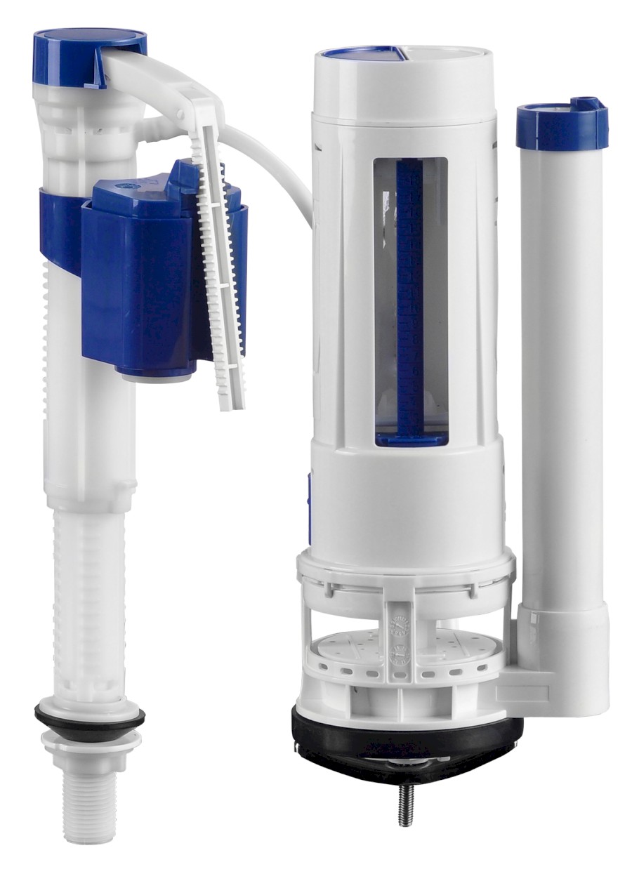 NDPC106V-1 (60389) Splachovací souprava s DUAL tlačítkem 49mm, spodní napouštění 1/2