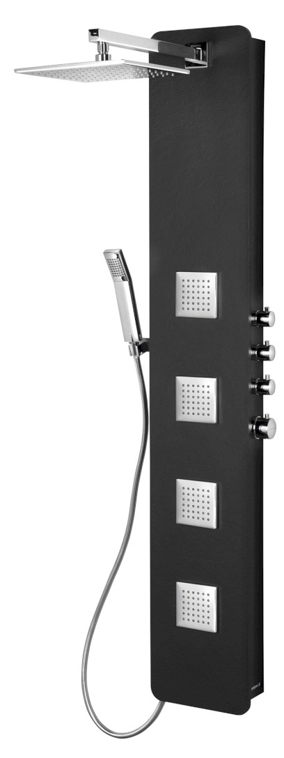 SPIRIT SQUARE termostatický sprchový panel 250x1550mm, černá 81251