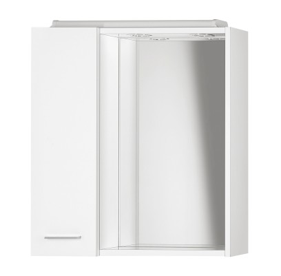 ZOJA/KERAMIA FRESH galerka s LED osvětlením, 60x60x14cm, levá, bílá 45021