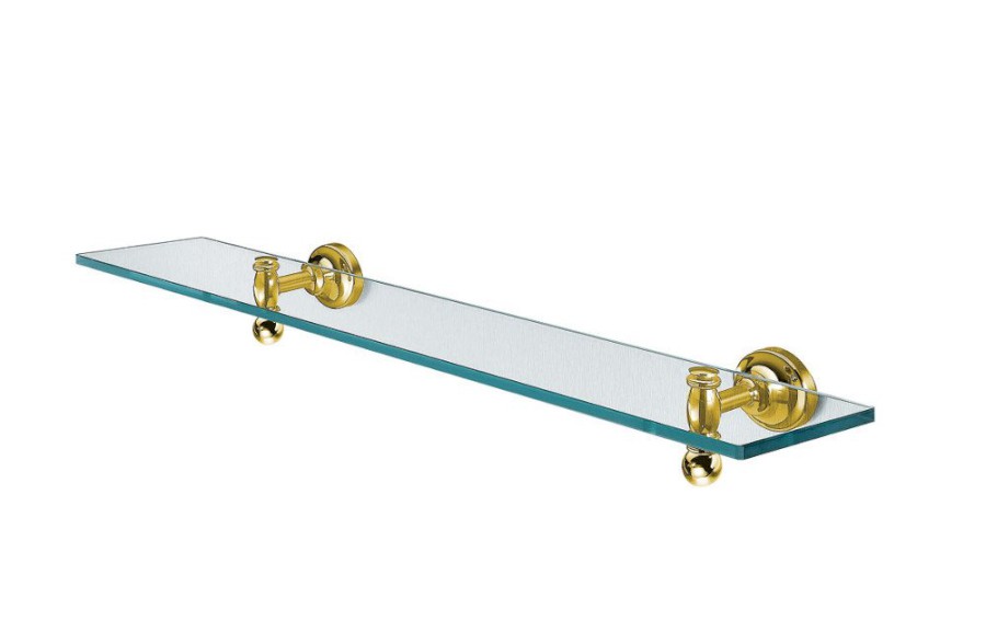 PERLA skleněná police, zlato PE0185