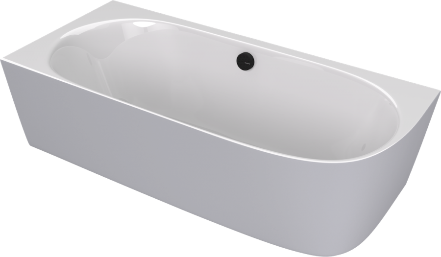 90191L.32 (57518) SUSSI L rohová stojící vana litý mramor 160x70x49,5cm, bílá/šedá mat 90191L.32