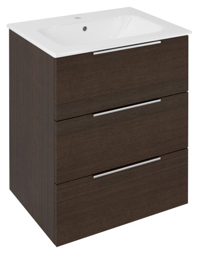 CIRASA umyvadlová skříňka 59,2x75x46cm, 3x zásuvka, borovice rustik CR631-1616