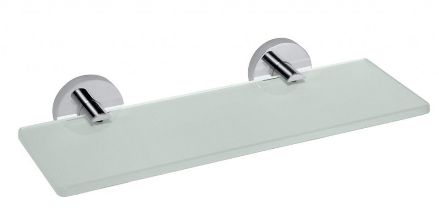 X-ROUND E skleněná polička 300x130mm, mléčné sklo, chrom XR601